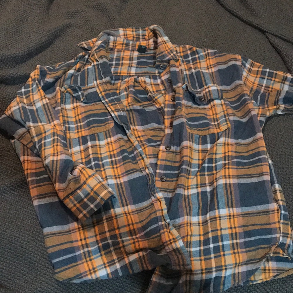 oversized Blue+yellow flannel